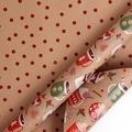 Dual-sided Christmas kraft wrapping paper roll with festive gingerbread man and red dot patterns - Cups and Dots / 43CM*10M (Double-sided Printing)