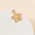 Golden star-shaped zinc alloy pendant with geometric texture for DIY jewelry making - Five Point Star Embossed (25#)