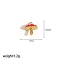 Detailed view of red mushroom charm with gold base, size 13.6mm by 11mm, 1.2g weight - Red Mushroom Charm (TP031)