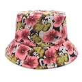 Détail d'un chapeau bob à fleurs avec motifs roses et accents de strass scintillants - M (56-58cm) / Style Floral Rose Vert (1#)