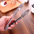 Pinza de cocina de acero inoxidable plateado con cierre para barbacoa y servicio de pan - Pinzas Grandes Para Alimentos