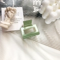 Light green rectangular hollow acetate hair claw clip on glass tray, vintage chic style - Light Green