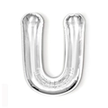 Silver foil alphabet balloon letter U for birthday party and wedding decorations - 16-inch Silver Slim Letter Aluminum Foil Balloon (u)