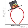 Serre-tête de Noël avec mini haut-de-forme rouge pailleté et décorations - Taille unique / Style Chapeau de Noël Noir