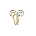 Rainbow iridescent spiral fake nose ring hoop made of stainless steel for non-piercing use - Style 9 Rainbow