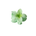 Tropical green plumeria flower hair claw clip with gradient finish for women - Green-8cm
