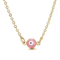 Pink evil eye pendant necklace with elegant gold chain for women and girls - Pink Evil Eye Style (KN198127-Z)
