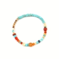 Handmade beaded bracelet with turquoise, carnelian and jasper stones in colorful mix - Picture Jasper Bracelet (SL-148DY01-6)