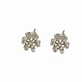 Sparkling silver snowflake stud earrings with clear rhinestones for Christmas - A138-32 Snowflake