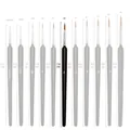 Size chart showing 11 detail paint brushes ranging from 17.5cm to 19.1cm in length - Black / #2 (round Rod)