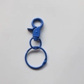 Blue lacquer swivel lobster clasp with matching key ring for DIY bag accessories - Royal Blue