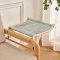 Hanging wooden cat window bed with soft grey plush fabric and adjustable hooks - Upgraded Style B / Grey Plush