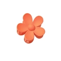 Matte orange flower hair claw clip in a hollow five-petal design for hair styling - Solid - Matte Orange Red
