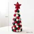Handmade 38cm wool felt ball Christmas tree in red, green and white festive colors - 38cm Star Tree