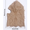 Beige knitted fringe Balaclava mask with size dimensions 36cm height and 24cm width - One Size / Brown