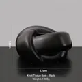 Boîte à mouchoirs moderne en céramique en forme de nœud, noir mat, 22x13cm - Boîte à Mouchoirs Nœud - Noir Mat