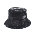 Détail du bob en coton teinté noir et blanc avec une texture d'encre de Chine - M (56-58cm) / Noir