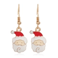 Detail of Christmas Santa earrings with red enamel coating and sparkling rhinestones - Santa Claus #25
