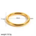 Gepolijste holle armband van 18k verguld roestvrij staal met exacte maataanduidingen - Open minimalistische spiegelstijl / 18K Verguld (TB7147-G)