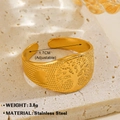 Anello albero della vita in acciaio inossidabile dorato, misura regolabile - 1.7cm (Regolabile) / Oro