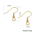 Gold-plated stainless steel French hook earring wires with coil and ball for DIY jewelry - Gold Color - Style G