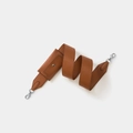 Brown leather replacement shoulder strap with small pouch and silver hardware in Epsom texture - Brown Strap Silver Buckle