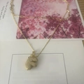 Double-layer 18K gold chain necklace with a sparkling pavé crystal bubble letter F pendant - Letter F