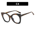 Vintage oversized cat-eye tortoiseshell blue light blocking glasses frames in C4 color - Tortoise Frame Clear Lens