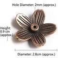 Vintage bronzen wierookhouder in de vorm van een bloem met vijf bladen 2,8 cm - Kleine Wierookhouder / Brons