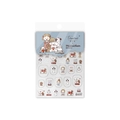 Cartoon dog and girl themed nail art stickers in warm tones for DIY manicure set - Dog Family Series (MiC-07)