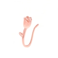 U-shaped non-piercing copper nose ring with tulip flower design in rose gold finish - Tulip Shape (8795) / Rose Gold