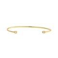 Bracelet jonc ouvert minimaliste en argent S925 plaqué or 14K avec des pierres de zircon - Argent S925 Plaqué Or 14K / Bracelet Zirconia Ouvert Doré
