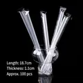 100er Set einzeln verpackte transparente 18,7cm Trinkhalme für Erdbeerkuchen-Türme - Plastikstrohhalme 19cm*1.1cm 100 Stück