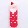 Plush Santa Claus Christmas socks with festive red white colors and polka dots - Dotted Red Santa