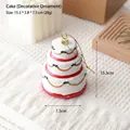 Three-tier festive cake ornament in white and gold with a size of 15.5x3.8x7.5cm - Cake (ZXC-12023)