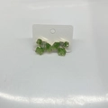 Boucles d'oreilles papillon vintage vertes et dorées ornées de cristaux brillants - Boucles d'Oreilles Clous en Forme de Papillon Vert Dégradé