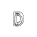 3D puffy silver metal letter D charm with polished mirror finish for DIY bracelets - Letter D / Silver