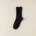 Calze nere a coste da donna con trama a righe verticali in cotone di alta qualità - Taglia unica / Costine Sottili Nero