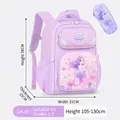 Lavender mermaid school bag and pencil case set with glitter for primary students - Small Purple Mermaid + Pencil Case