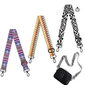 Adjustable wide ethnic style replacement shoulder strap with colorful geometric patterns - Set of 3 / Ethnic Print Style 3 (Pack of 3)