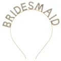Diadema de dama de honor en oro KC con elegantes letras decorativas de diamantes - Dorado-BRIDESMAID