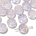 Light purple transparent jelly glass beads with spiral pattern for DIY jewelry making - 10 Pieces Pack / Light Yellow Purple