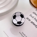 Klassischer Fußball-Handyhalter mit glänzender Oberfläche auf weißem Hintergrund - Weißer Fußball