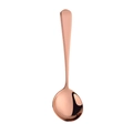 Cuillère à soupe profonde en acier inoxydable or rose avec surface polie brillante - Or rose