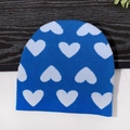 Berretto in maglia blu scuro con motivo a cuore bianco per calore invernale - Taglia unica / Blu Reale