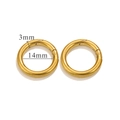 Golden stainless steel 3mm spring ring clasp with 14mm inner diameter for DIY jewelry - Round / 20mm / Gold