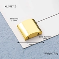 Gold stainless steel curved flower spacer bead KLJ5487-Z for DIY jewelry making - Gold Square Shape Double Hole (KLJ5487-Z)