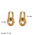 Pendientes de aro doble entrelazados de acero inoxidable de 18k con medidas de 14,5 mm - Dorado (TE60614-G)
