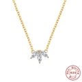 S925 sterling silver marquise cut zircon pendant necklace with 18K gold plating - 925 Silver / Gold Style 2