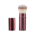 Tragbarer einziehbarer Make-up-Pinsel in Burgund mit zweifarbigen Synthetikborsten - Klein (Teleskop-Pinsel) / Kaffee Dreifarbige Borsten